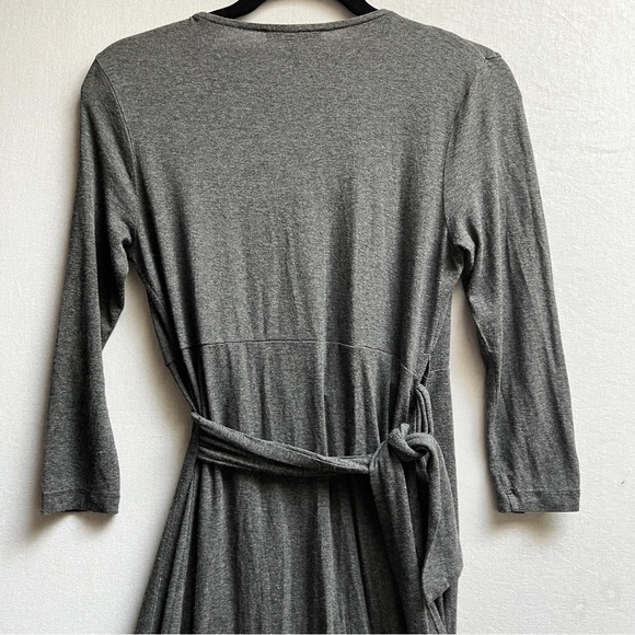 Isabella Oliver Charcoal Maternity Wrap 3/4 sleeve Dress Sz 2/ S&M - Picture 5 of 10
